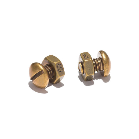 Nut & Bolt Cufflinks - Brass