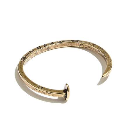 Skinny Railroad Spike Cuff - Brass