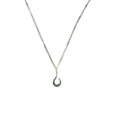 Medium Hook Necklace Sterling Silver