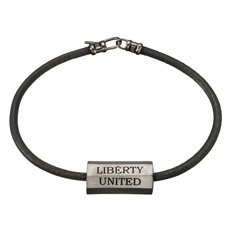 Gunmetal Octagon Segment Leather Bracelet