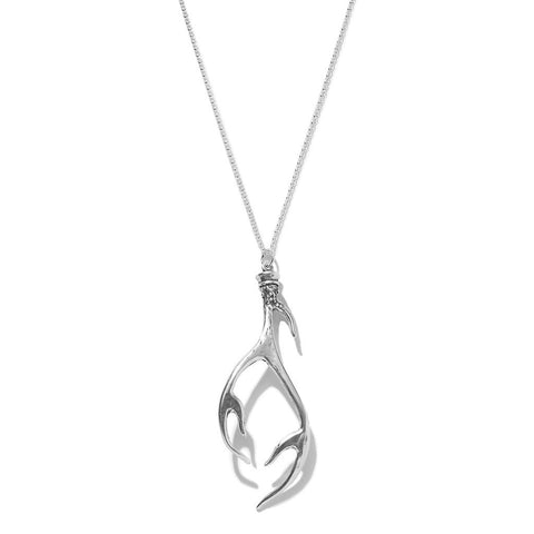 Large Antler Necklace - Silver