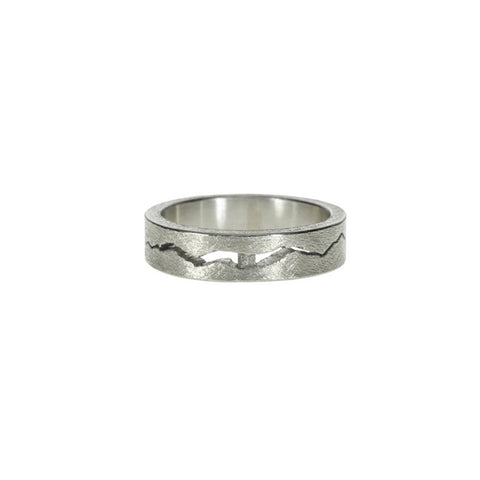 Sterling silver band with diamond